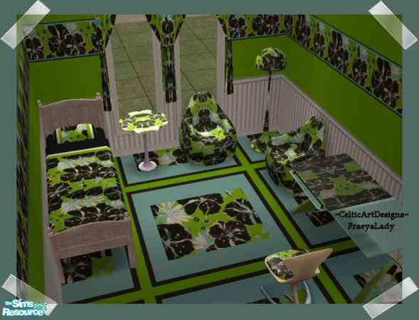 Sims 2 — Retro College Hawaiin Flowers by Fraeyalady02 — My retro sets are inspired by University and friends who wanted