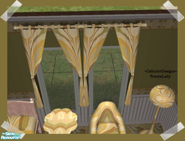 Sims 2 — Retro College Funky Curtains by Fraeyalady02 — Inspired by University and friends requests for some retro stuff