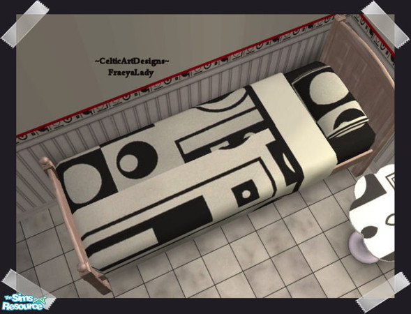 Sims 2 — Retro College Black And White Bedding by Fraeyalady02 — Inspired by University and Friends who requested retro