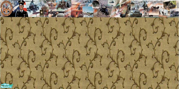 Sims 2 — Army Tribute Wall by ljkane — Included are four panels of wall with a upper border honoring the Army. This is