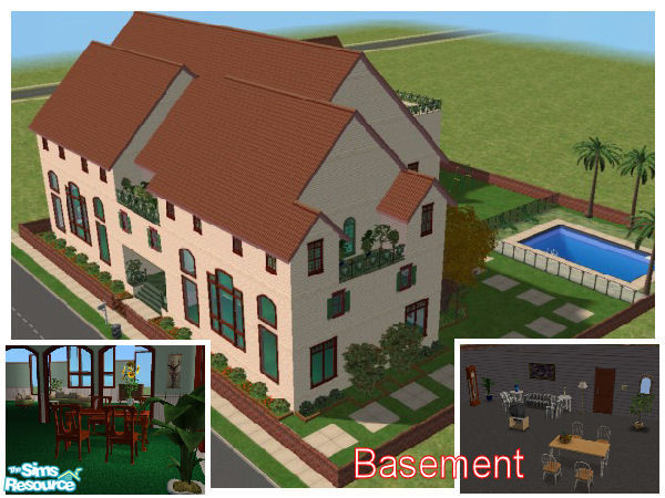 Sims 2 — Deep Secret by chyl — This beatiful mansion features a basement, study, rumpus room, swimming pool, 6 bedrooms