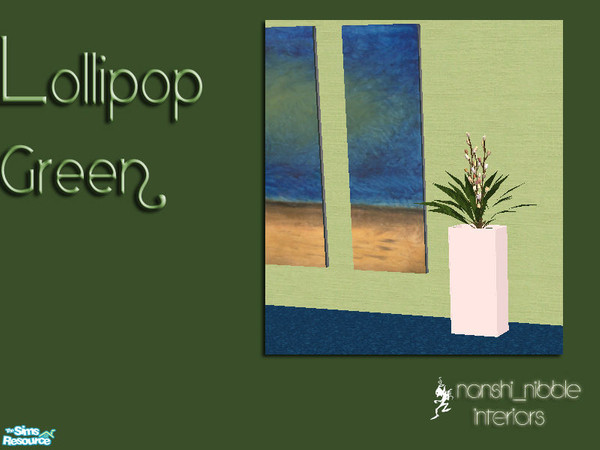 Sims 2 — Lollipop Green - Large plant with flower by Nanshi — This base mesh is recolourable. You may recolour but please
