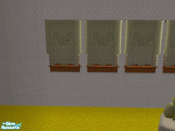 Sims 2 — Lemon living curtains by Malitia — Part of 'Lemon living' Set.