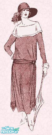 Sims 2 — Dark Design's 1920s Wall Hanging 01 by Dark_Design — Dark Design's 1920s Wall Hanging 01 One of four pictures in