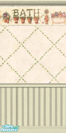 Sims 2 — Bath Topiary Au Creme by lilaclaughter — It's helpful to have the word 'bath' so artfuly incorporated into the