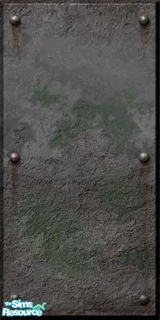 Sims 2 — Heavy Industry Panelling by v00deux — thick, aged concrete bolted in with massive steel rivets. rusty and a bit