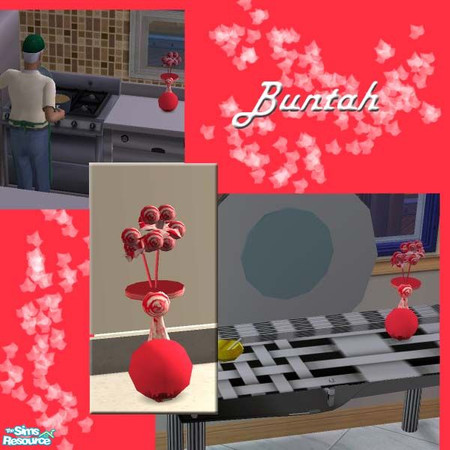 Sims 2 — Funky Red Flowers by buntah — This is the red version of my Funky Flowers. No other files needed to see this one
