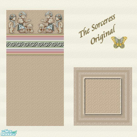 Sims 2 — JJs bear border beige set by thesorceress — A lovely set for baby's and kids rooms