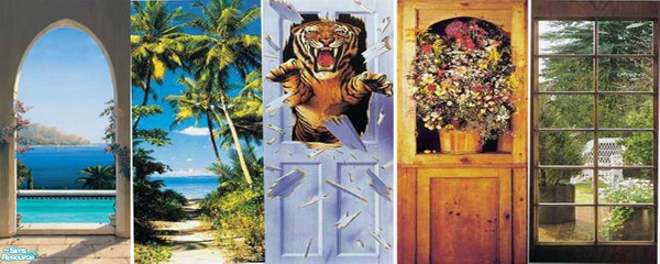 Sims 2 — Single Wall Panel Murals 1 by ljkane — This is a set of 5 single wall panel murals, it is the first of two