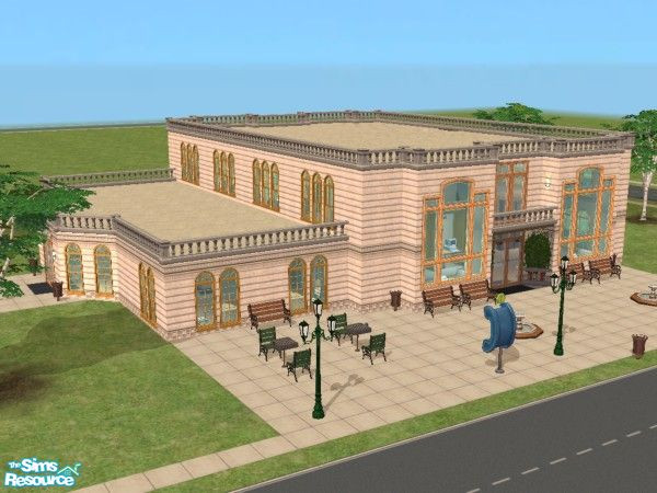 Sims 2 — Ashley Study Hall by SimsExile — Study Centre featuring library, PCs, study areas, lounge, coffee bar and