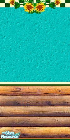 Sims 2 — Country Wallpaper 5 by chyl — Green wall with logs and country design. Part of the Country Collection.