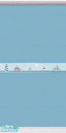 Sims 2 — Nautical Themed Nursery Set Wall blue wi by cemre — This complete nursery set for babies and tots provides a