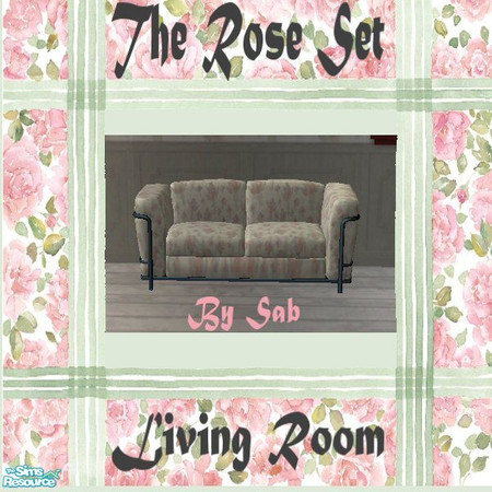 Sims 2 — Rose Collection Love Seat by Sab — Rose Collection Love seat (Curtains, floor & wall found under Rose