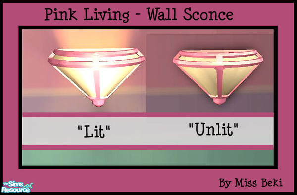 Sims 2 — Pink Living Wall Sconce by miss_beki — Pink Living Wall Sconce by Miss Beki