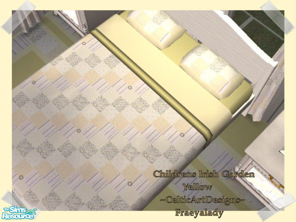 Sims 2 — Childrens Irish Garden Yellow Bedding by Fraeyalady02 — Made from patterns my Mother and I used to make quilts