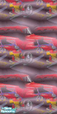 Sims 2 — Red Hotrods by Smoffi — Red hotrod paper for the little (or not so little!) boys room