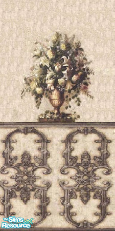 Sims 2 — venetian wall by The_Unicorn — with a pot of beautiful flowers