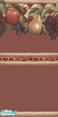 Sims 2 — dark red kitchen wall by The_Unicorn — -