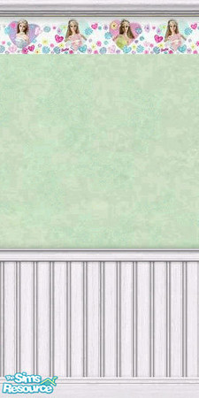 Sims 2 — LED Barbie Hearts 7 by ladyearthdancer — Barbie Hearts 7 is a cute mint green wall with barbie hearts