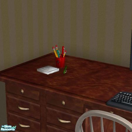 Sims 2 — White Notepad by Dr Pixel — Recolor of my Cup O Pens object - this will NOT work unless you download the Cup O