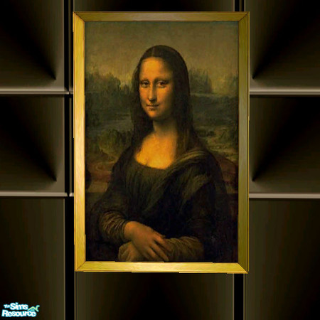 Sims 2 — Mona Lisa Portrait with Gold Frame by ChazDesigns — The most famous painting! Little bigger than lifesize.