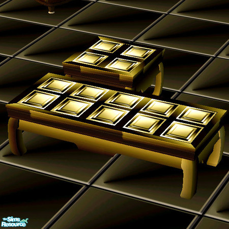 Sims 2 — Gold Aluminium Coffee & End table by ChazDesigns — Comes in 2 types, coffee table and end table. Enjoy!