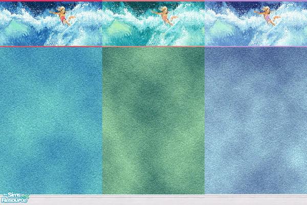 Sims 2 — Hang 10 Wall Set by wildstar24 — Awesome textured wallpaper - dude!
