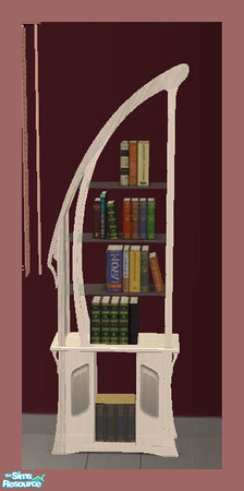 Sims 2 — Basic Living White Wood Bookcase by SSilver — Part of my Basic Living Set.