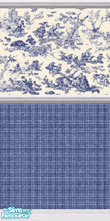 Sims 2 — Toile De Jouy - Blue by stitchy — Part of a set. :)