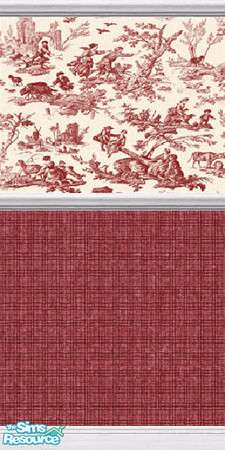 Sims 2 — Toile De Jouy - Red by stitchy — Part of a set. :)