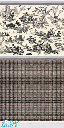 Sims 2 — Toile De Jouy - Black by stitchy — Part of a set. :)
