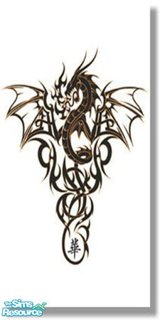 Sims 2 — Dragon Wall by vynniemac — a Black and White Dragon Wallpaper for those sims that adore dragons. 