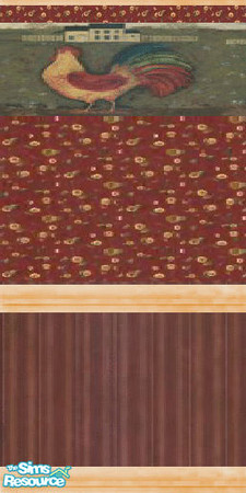 Sims 2 — Country Rooster by cares8838 — Beautiful Country Rooster Border With A Nice Barn Red Color. 