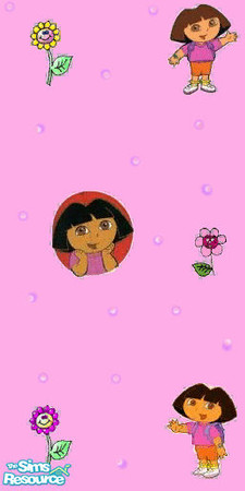 Sims 2 — Dora the explorer by eglitterbug — Lovely pink Dora the explorer wallpaper.