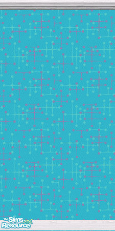 Sims 2 — Eames Wallpaper (Turquoise) by DJLadyPope — Turquoise 1950's wallpaper. Pattern by pixeldecor.com 