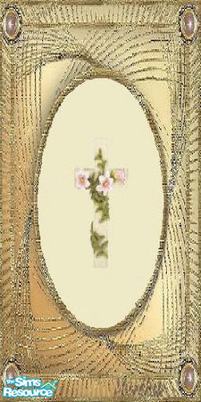 Sims 2 — gold wall with cross by The_Unicorn — -