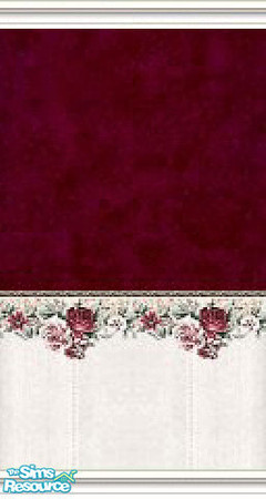 Sims 2 — K8SBurgundyRosesWLL11 by Kate139 — A Beautiful Set in 2 parts. Each part has 9 Walls and 2 Floors. All tile