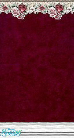 Sims 2 — K8SBurgundyRosesWLL04 by Kate139 — A Beautiful Set in 2 parts. Each part has 9 Walls and 2 Floors. All tile
