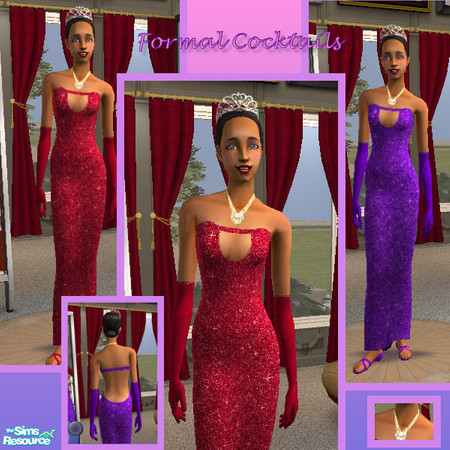 Sims 2 — Formal Cocktails by moet — For those special formal occasions, elegant long sparkly dress with matching satin