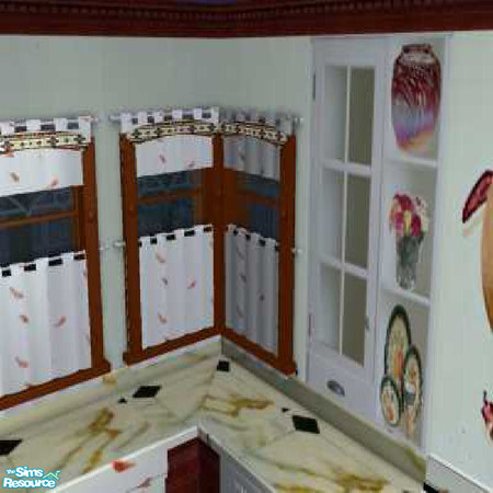 Sims 2 — Chili Pepper Kitchen Curtains by lindakelly — by lkelly, Part of Chili Pepper Kitchen Set