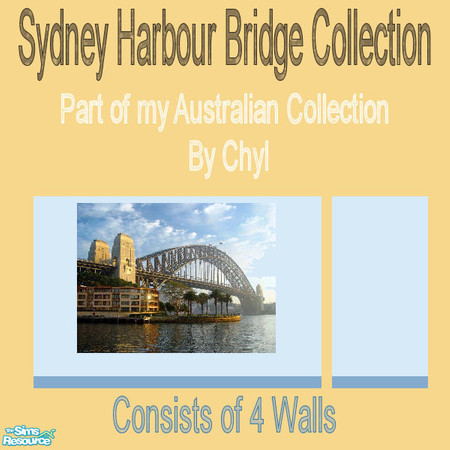 Sims 2 — Sydney Harbour Bridge by chyl — Consists of 4 walls, 3 that make a picture of the Sydney Harbour Bridge and 1