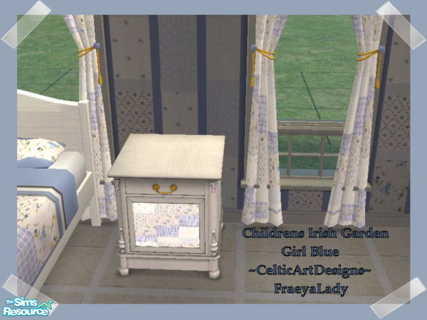 Sims 2 — Childrens Irish Garden Girl Blue End Tab by Fraeyalady02 — This pattern comes from a quilt my Mother and I used