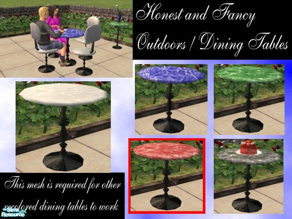 Sims 2 — Honest and Fancy Outdoors - Red marble d by LaLunaRossa72 — Adding variety and style to your home without