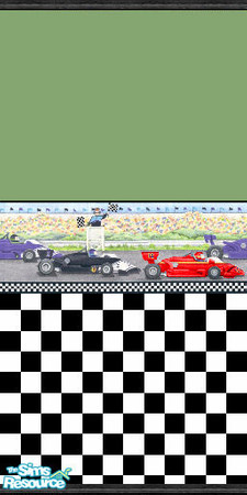 Sims 2 — Red's Race Car Wall in Green by red1060 — Red's Race Car Wall in Green