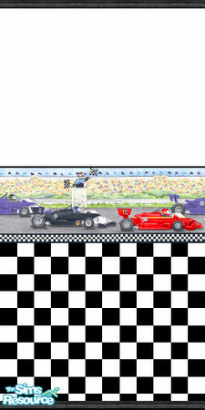 Sims 2 — Red's Race Car Wall in White by red1060 — Red's Race Car Wall in White