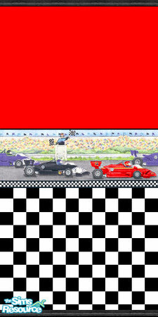 Sims 2 — Red's Race Car Wall in Red by red1060 — Red's Race Car Wall in Red