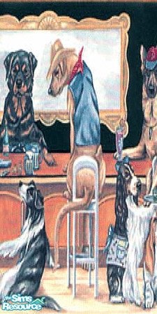 Sims 2 — The Bar part 2 by Lorah — 2nd of a 3 wall mural or continue alternating to cover a room with many partying dogs.