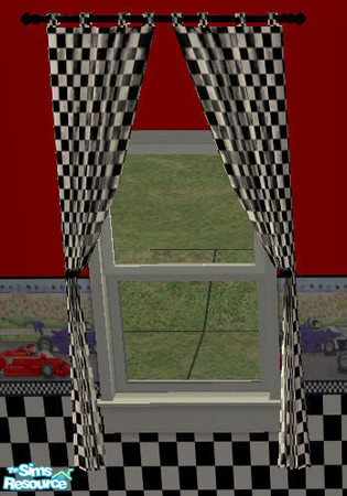 Sims 2 — Red's Checkered Curtains by red1060 — Red's Checkered Curtains