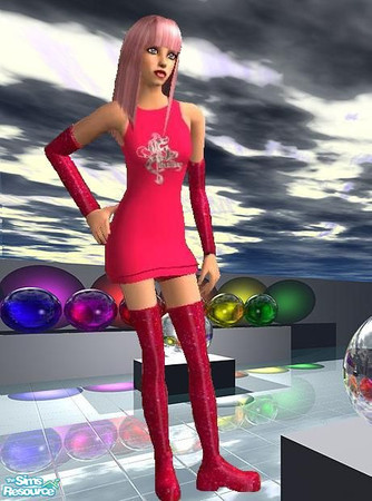 Sims 2 — Pink Shady Dress by sgoobysnacks — Pink Shady Dress for those trendy female teen sim Eminem fans.....Enjoy!