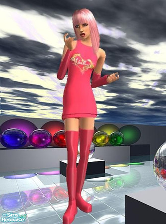 Sims 2 — Pink Hurley Dress by sgoobysnacks — Pink Hurley Dress for that cool teen female sim.....even cool teen male sims